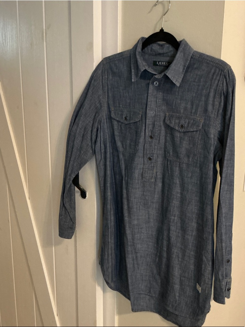 Lauren Ralph Lauren Men's Long-Sleeve Chambray Button-Front Shirt - Blue